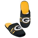 Green Bay Packers 2011 NFL Team Logo Stripe Slide Slippers House Shoes - Extra Large