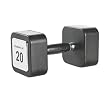 Reebok Square Rubber-Coated Chrome Dumbbell - 20 lbs.