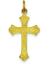 Sterling Silver Gold Plated Cross Charm QC5464