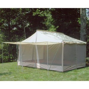 10' X 14' Cotton Canvas Privacy Screen Tent - Insulation Fly & Side Awnings included! by LeisureLife