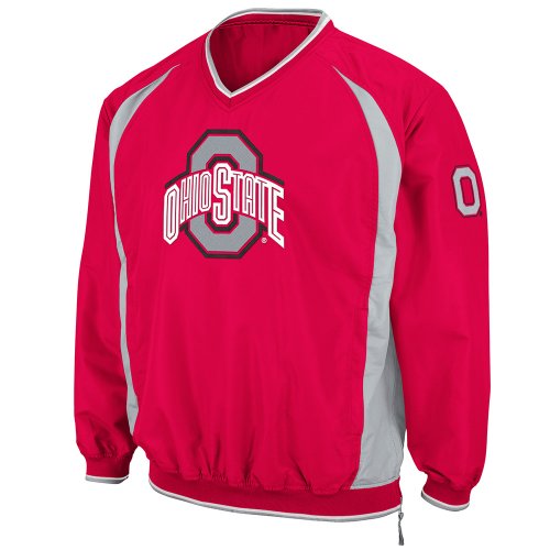 NCAA Men's Ohio State Buckeyes Hardball Pullover Jacket (Red, Medium)