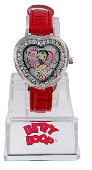 Betty Boop Women's Heart Shape Leather Band Watch Model #BB-W366B