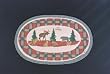 Moose Bear Wildlife Check Lodge Decor Oval Jute Rug