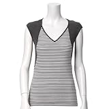 ĒlI40%OFF three dots DROP NEEDLE STRIPE V-NECK / X[hbc : VlbN ySALE/Z[z