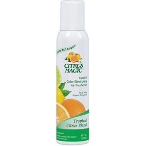 Citrus Magic Natural Odor Eliminating Air Freshener Spray, Tropical Citrus Blend, 3.5-Ounce
