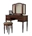 Bobkona St. Croix Collection Vanity Set with Stool, Cherry