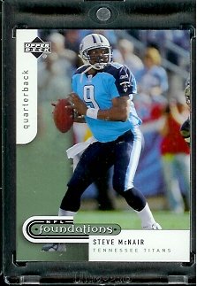 2005 Upper Deck Foundations Football Card # 95 Steve McNair Tennessee Titans - Mint Condition - In Protective Display Case !
