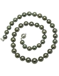 14K White Gold 18" "A+" Quality Pearl 10-12.5mm Natural Color Tahitian Necklace
