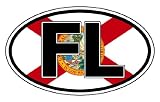 Florida FL on State Flag Car Bumper Sticker Decal Oval