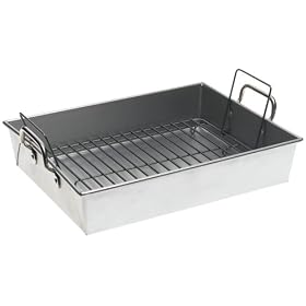 Click here to buy Chicago Metallic Commercial Large Roaster with Handles and Rack by Chicago Metallic.