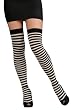 Silver and Black Stripe Thigh Highs - Womens Std.