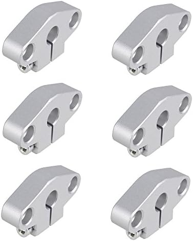 Atwobic 6Pcs Silver Aluminum Size 8mm SHF8 Linear Rod Rail Shaft Support Linear Motion CNC Router