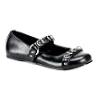 Womens Gothic Shoes Ballet Flats With Buckles O Rings Black Shoes