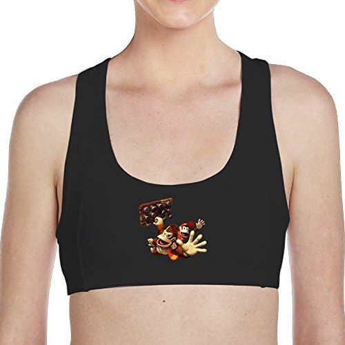 Female Donkey Kong Dk Jungle Climber Logo Padded Sports Bra Running Aerobics Gym Dance Yoga Vest