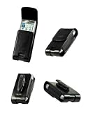 CELLET PREMIUM OMEGA LEATHER CASE POUCH (WITH BELT CLIP) for PALM TREO 600, 650, 680, 700, 700WX, 750 / HTC 8525, 8125, K-JAM / XV6700, PPC-6700 - RETAIL PACKAGING