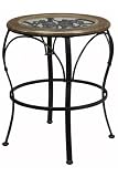 Aberdeen Dining Table 42'h Brown Marble Black W/ Gold