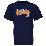 adidas Illinois Fighting Illini Navy Blue Youth Slant Script T-shirt