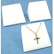 3 White Leather Earring Pendant Display Jewelry Stands