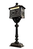 New Black Cast Aluminum Mailbox Mail Box Security