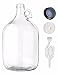 Home Brew Ohio  One gal Glass Jug With Twin Bubble Airlock, Polyseal Lid, 38 mm Screw Cap With Hole