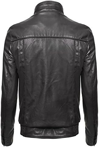 MBJ Mens Everyday Vegan Leather Moto Jacket M BLACK