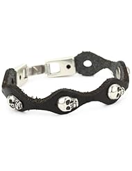 Streets Ahead 1/2" Mini Skill Stud with Black Italian Leather Cuff Bracelet
