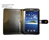 Case für Galaxy Tab: Schwarze Ledertasche für Samsung Galaxy Tab Tablet PC Galaxy Tab P1000 Tasche zum Aufklappen – schwarz