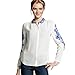 Zehui®  Retro Women Blue And White Porcelain Print Chiffon Tops Shirt Blouse
