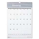 Recycled Monthly Wall Calendar, Wirebound/Hanger, 12x17, Blue Print HOD332