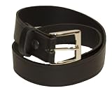 BLACK American Style Heavy Hide Leather Jeans Belt With Detachable Buckle - Width - 1.5''/40mm