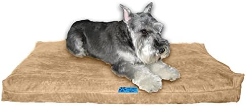 Five Diamond Collection Shredded Memory Foam Orthopedic Dog Bed With Washable Cover and Water Proof Inner Fabric,Made In USA (Medium 37" x 27", Smokey Taupe Microfiber)