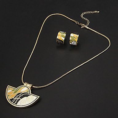 European Ingot Multicolor Irregular Pattern Gold Plated (Necklaces&Earrings) Jewelry Sets