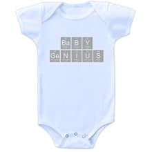 26 Degrees Forward Blue Organic Cotton Baby Genius Periodic Table Onesie, 12 Months
