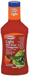 Kraft Light Red Wine Vinaigrette with Vegetable Oil Reduced Fat Dressing, 16-Ounce Plastic Bottles (Pack of 6)