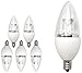 TCP 40W Equivalent LED Torpedo Shaped, Candelabra Based Light Bulbs Dimmable, Daylight (6 Pack)
