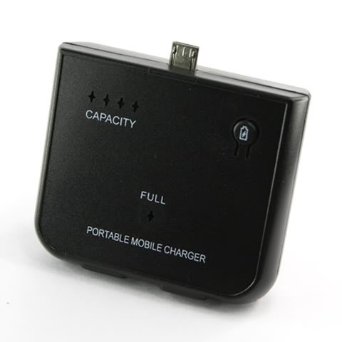 [Aftermarket Product] Portable Power Station 1400mAh Battery Backup Charger For BlackBerry 8520 8900 9500 9530 9630 9700, Black