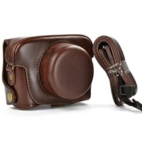 Bluecell GF3X Brown PU leather classic DC digital camera protection case/bag/cover for Panasonic Lumix GF3X with 14-42mm/F3.5-5.6 Lens + Bluecell Cable Tie