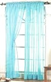 2 Piece Solid Sky Blue Sheer Window Curtains/drape/panels/treatment 58