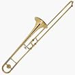 Cecilio 2Series TB-280 Gold Lacquer w/ Silver Finish B Flat Trombone w/ Case and Accessories