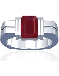 Platinum Emerald Cut Ruby Solitaire Ring