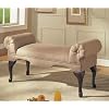 Bench with Rolled Arm Beige Microfiber