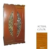 IMAGE OF Monaco Beveled Window Oak Wine Cooler Cabinet Natural