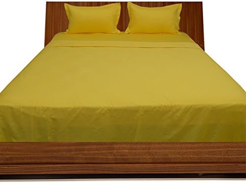 100 GSM Comforter Quality Twin XL PrasadCollections 500TC 100% Egyptian Cotton Yellow Solid Elegant Finish 7PCs Bed in a Bag Set Solid(Pocket Size: 21 inches)