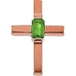 14K Rose Gold Emerald Cross Pendant