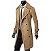 OCHENTA Men's Double Breasted Turn Down Collar Slim Woolen Overcoat