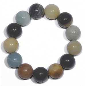Buy 16mm Natural Amazonite Beaded Stretch Bracelet, 7 by Amazon.com Collection