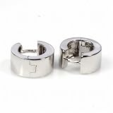 Sterling Silver Huggie Hoop Earrings - Size: 7mm x 12mm