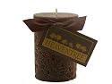 Heaventree RTP34-200 3 by 4 Round Textured Pillar Candle, Chocolate