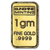 (1 gm) .999 Fine Gold Bar - (No Assay Card)