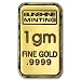 (1 gm) .999 Fine Gold Bar - (No Assay Card)